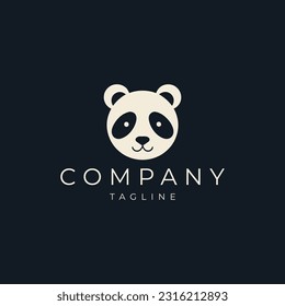 Panda head logo design vector illustration