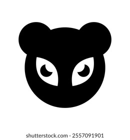 Panda head logo design vector on white background.