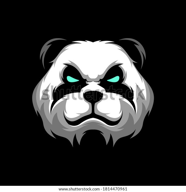 パンダの頭のロゴゲーム用マスコットスポーツテンプレート のベクター画像素材 ロイヤリティフリー