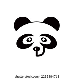 panda head logo icon minimalist
