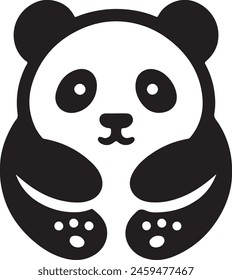 Panda Head Logo Icon Vector