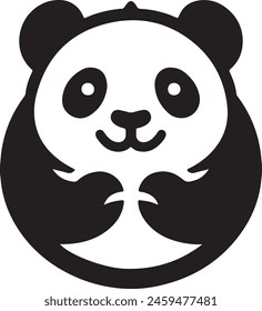 Panda Head Logo Icon Vector