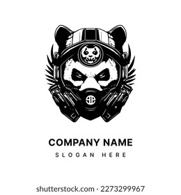 Panda Head Logo Illustration hand drawn illustration Cute and Memorable 