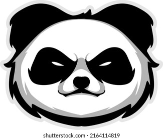 panda head logo illustration vector