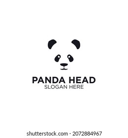 Panda head logo. Isolated panda head 