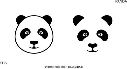 Panda head logo. Isolated panda head on white background