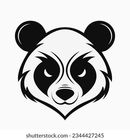 Logo de Panda head. Diseño de mascota. Ilustración del vector