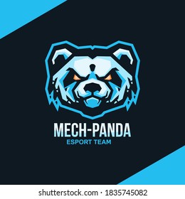 Panda head logo for sport or esport team. Design element for company logo, label, emblem, apparel or other merchandise. Scalable and editable Vector illustration