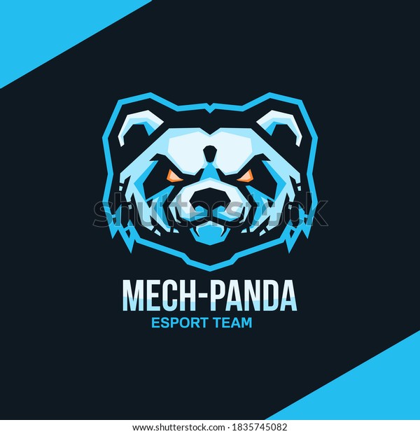 Panda head logo for sport or\
esport team. Design element for company logo, label, emblem,\
apparel or other merchandise. Scalable and editable Vector\
illustration