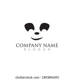 Logo de la cabeza de Panda y vector de símbolo