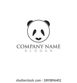 Panda head logo and symbol vector