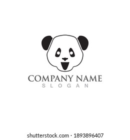 Panda head logo and symbol vector