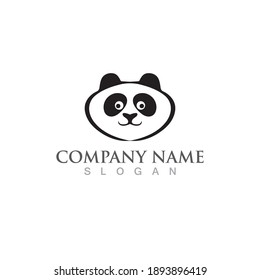 Panda head logo and symbol vector