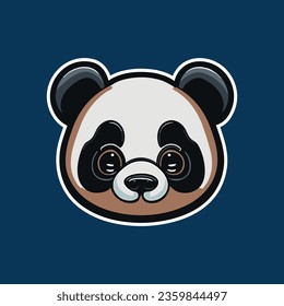 panda head logo in vector