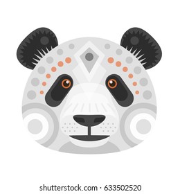 Panda Head Logo. Vector decorative Emblem.