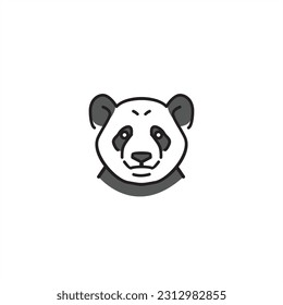 Panda-Kopf-Logo Vektorsymbol - Monoline