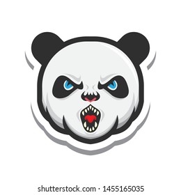 panda head logo vector illustration sticker