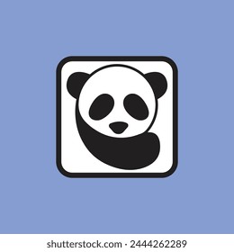 Panda head logo, panda vector image, vector icon and logo for business, company, esports team, box or cube logo.