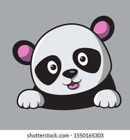 panda head mascot logo design