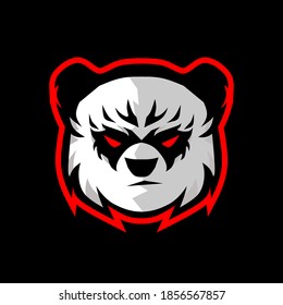 panda head mascot logo illustration