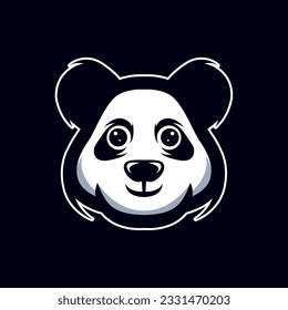 Panda head mascot logo Illustration