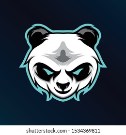 Panda head mascot vector illustrator for sport or esport gaming logo