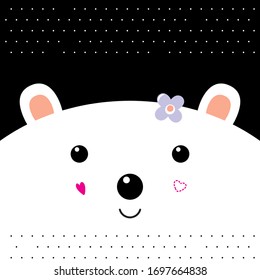 Panda de fondo negro.  Diseño de ilustración de vectores para niños