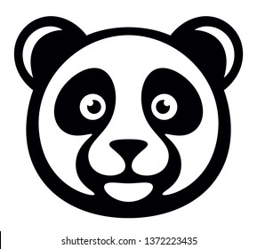 Panda head on a white background