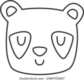 Panda Head Outline Vector Illustration