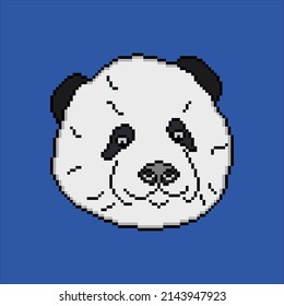Cabecera de panda en píxeles. Ilustración vectorial.