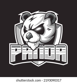 Panda head shield mascot logo good use for symbol identity emblem badge and more