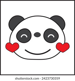 panda head silhouette illustration vector design in black and white. suitable for logos, icons, posters, advertisements, banners, companies, t-shirt designs, stickers, websites.