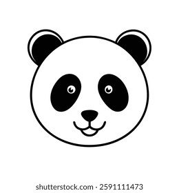 Panda head silhouette vector illustration 