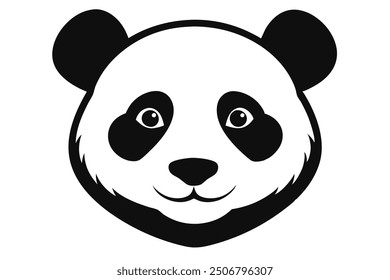 a panda head silhouette vector lllustration
