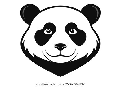 a panda head silhouette vector lllustration