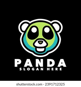 Panda head simple mascot logo design 