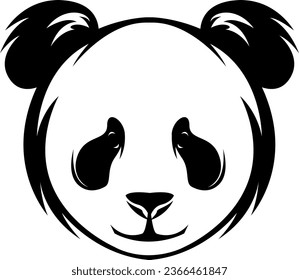 Panda head tattoo, tattoo illustration, vector on a white background.