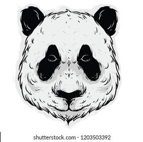 Panda Head Vector