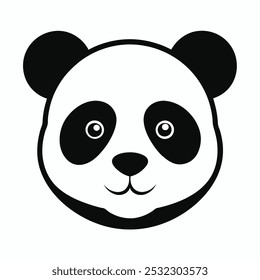 panda head vector art design on a white background