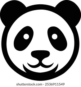 Projeto de arte vetorial de cabeça de panda. Panda cabeça desenho, Panda cabeça arte trabalho, Panda rosto ícone ilustração.