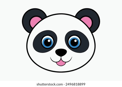 Panda Head vector art illustration
