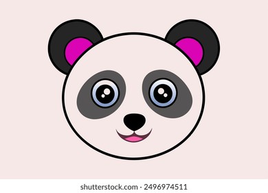 Panda Head vector art illustration