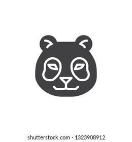 Panda head vector icon. filled flat sign for mobile concept and web design. panda animal glyph icon. Wild animals symbol, logo illustration. Pixel perfect vector graphics