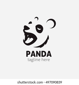 Panda Head Vector Illustration.