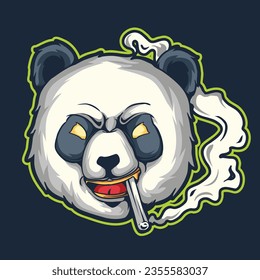Panda head vector illustration, perfect for sticker tshirt and merchandise