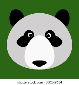 Panda head; vector logo or icon; simple flat style