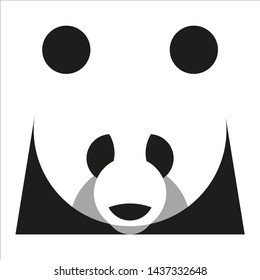 Panda head vector on white background