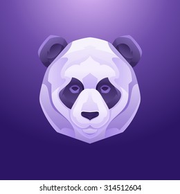 Panda Head Vintage label. Retro vector design graphic element. This is vector illustration ideal for a mascot and tattoo or T-shirt graphic.
