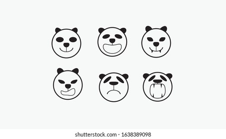 THE PANDA HEADS WITH, PANDA EXPRESIONS VEKTOR