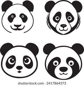 Panda Head.This is an editable eps vector file.